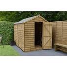Forest Garden 4LIFE Apex Overlap Pressure Treated Windowless Shed with Base - 6 x 8ft