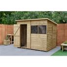 Forest Garden 4LIFE Pent Overlap Pressure Treated Shed - 8 x 6ft