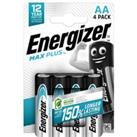 Energizer Max Plus CHP4 Alkaline AA Batteries - Pack of 4