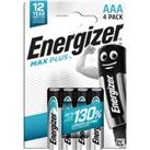 Energizer Max Plus CHP4 Alkaline AAA Batteries - Pack of 4
