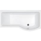 Carron Brio Single Ended No Tap Hole RH Carronite Shower Bath with Shower Bath Screen and Front Bath Panel - 1650 x 850mm
