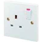 Wickes 13A Single Switched Plug Socket - White