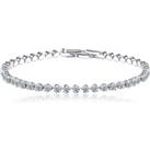 Crystal Tennis Bracelet - Silver