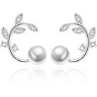 Sterling Silver Branch Pearl Earrings