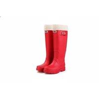 Black Women's Waterproof Rain Boots with Adjustable Buckle