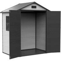 6x4FT Garden Plastic Storage Shed with Apex Roof & Floor