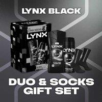 Lynx Black Men's Grooming Gift Set - Body Wash, Body Spray & Socks, 2 Piece