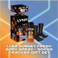 Lynx Sunset Fresh Body Spray & Socks Gift Set for Men - Deodorant & Accessories Kit, 150ml