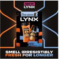 LYNX Sunset Fresh Men's Grooming Gift Set - Body Wash, Deodorant & Socks, 2-Piece