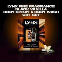 LYNX Black Vanilla Men's Grooming Gift Set - Body Spray & Body Wash, Premium Fragrance, 2-Piece