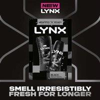 Lynx Black Duo Gift Set for Men - Body Wash & Body Spray, 2 Piece Grooming Kit
