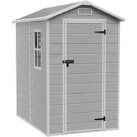 4x6 FT Garden Plastic Storage Shed With Window & Vents