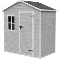 6x4FT Outdoor Aluminum & PP Shed With Lockable Door