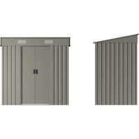 Metal Pent Roof Garden Tool Shed - 4x6FT or 4x8FT