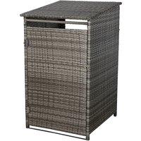 Single or Double Grey Rattan Wheelie Bin Shed
