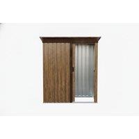 3x5FT Metal Storage Shed with Wood-Grain Finish