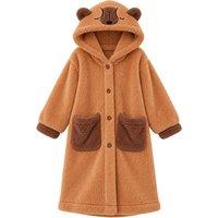 Unisex Black Kids Capybara Snuggle Onesie with Hood