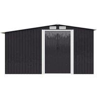Metal Shed with Log Storage & Double Doors - 2 Sizes