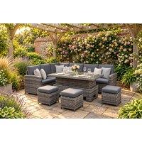 Henley High Back LHF Rattan Corner Set With Multi-Use Rising Table