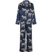 Black Women's Zebra Print Ice Silk Pyjama Set - 7 Size Options
