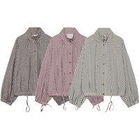 Black Women's Retro Plaid Lightweight Short Jacket