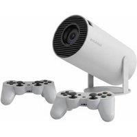 HD Smart Projector with Netflix, Disney+, YouTube & Built-In Games - with 2 Controllers