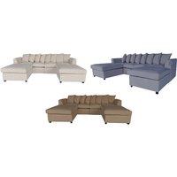 Finley Corduroy 4-Seater Sofa with Two Footstools