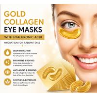 24k Gold Collagen Eye Masks with Hyaluronic Acid - Brightening, Anti-Ageing, For All Skin Types, Hydrogel Patches