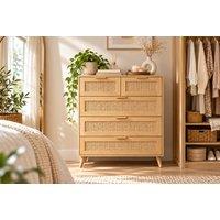 5-Drawer Rattan Chest of Drawers
