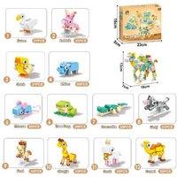 Children's Creative STEM Building Block Toy Set - Ages 7-14, Educational, Animal & Flower Themes, Imaginative Play