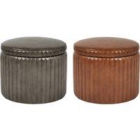 Leather Pouffe With Hidden Storage - 2 Colours
