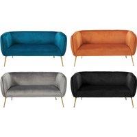 Lucca Velvet and Metal 2-Seater Sofa