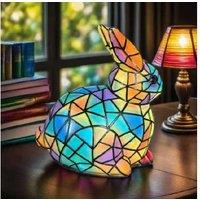 Creative Animal Art Stained-Glass LED Christmas Night Light - Rabbit, Highland Cow, or Horse