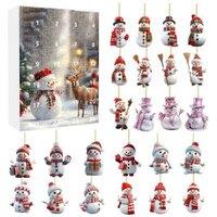 Snowman Acrylic Ornament Advent Calendar - 24-Day Christmas Countdown for Kids & Families