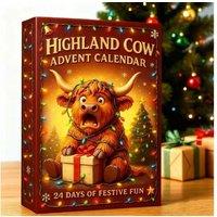 2D Highland Cow Christmas Advent Calendar - 24 Collectible Ornaments, Family-Friendly Festive Countdown