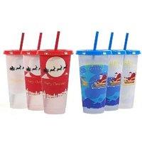 Christmas Temperature-Sensitive Water Bottle - Festive Colour-Changing Gift Cup (710ml) For All Ages