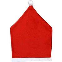 Festive Santa Hat Christmas Chair Cover Decoration - Traditional Red Non-Woven Set