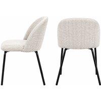 Arte Cream Linen & Black Metal Dining Chair