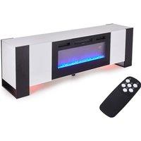 Recessed Electric Fireplace TV Stand with Adjustable Flames and Remote
