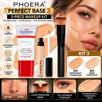 Phoera Velvety Liquid Foundation Kit - Long-Lasting, Hydrating, Full Coverage Base