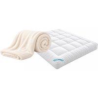 CloudTopper Mattress Topper & Faux Fur Blanket Bundle