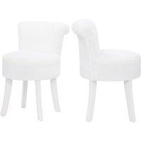 Modern Plush Upholstered Dressing Table Chair with Rubberwood Legs