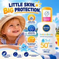 NIVEA SUN SPF 50+ Sensitive Sunscreen Spray for Babies & Kids - High Protection, Water-Resistant, For Sensitive Skin