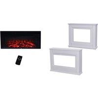 Electric Fireplace Suite with Remote Control