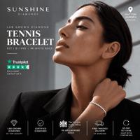 D/VVS 5.00CT Lab Diamond Tennis Bracelet for Women, 9K White Gold, Luxury Adjustable Bangle