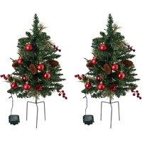 Set of 2 Artificial Christmas Tree Urn Fillers with Tripod Stakes