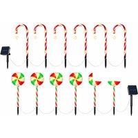 Solar LED Christmas Candy Cane Path Lights - 2 Options!