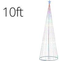 White Waterfall LED Outdoor Christmas Tree Light with Remote - 4 Sizes