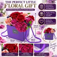 Ancient Wisdom Purple Flower Garden Soap Bouquet - Floral Bath Gift for All Skin Types