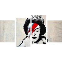 4-Panel Banksy Wall Art Canvas Set - Modern Polyester, Hand-Stretched, Ready to Hang, Multiple Sizes